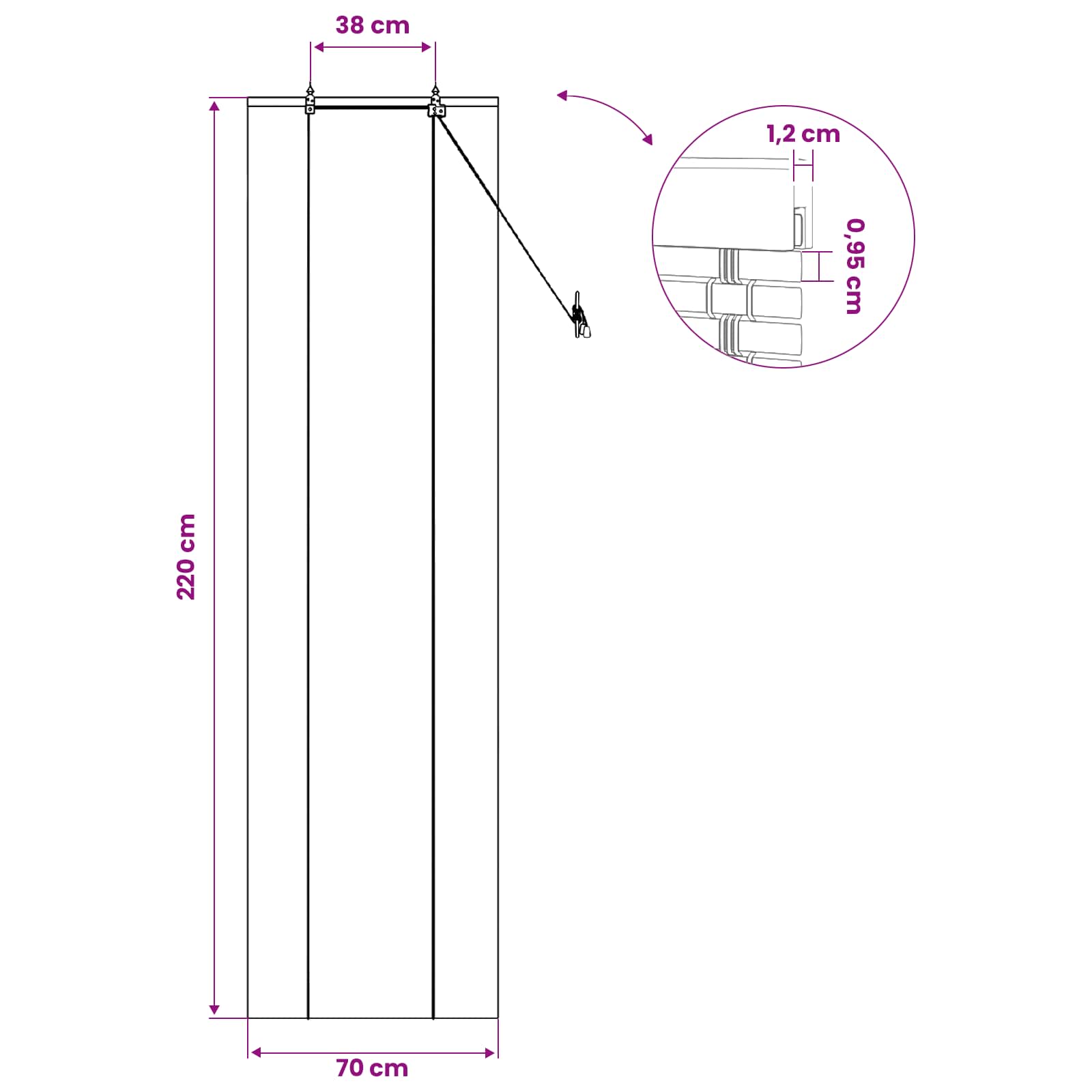Roletas Ruda 70 x 220 cm Bambukas