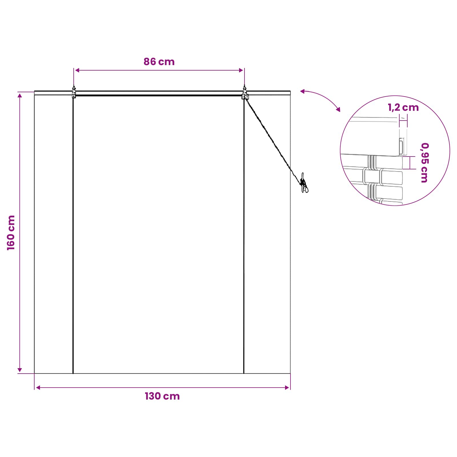 Roletas Ruda 130 x 160 cm Bambukas