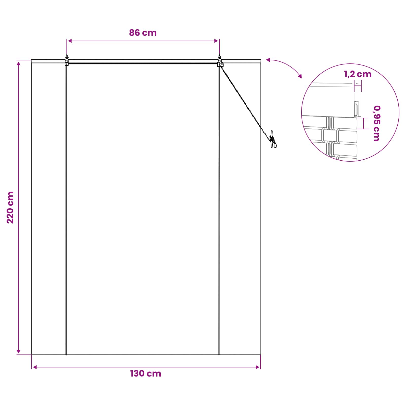 Roletas Ruda 130 x 220 cm Bambukas