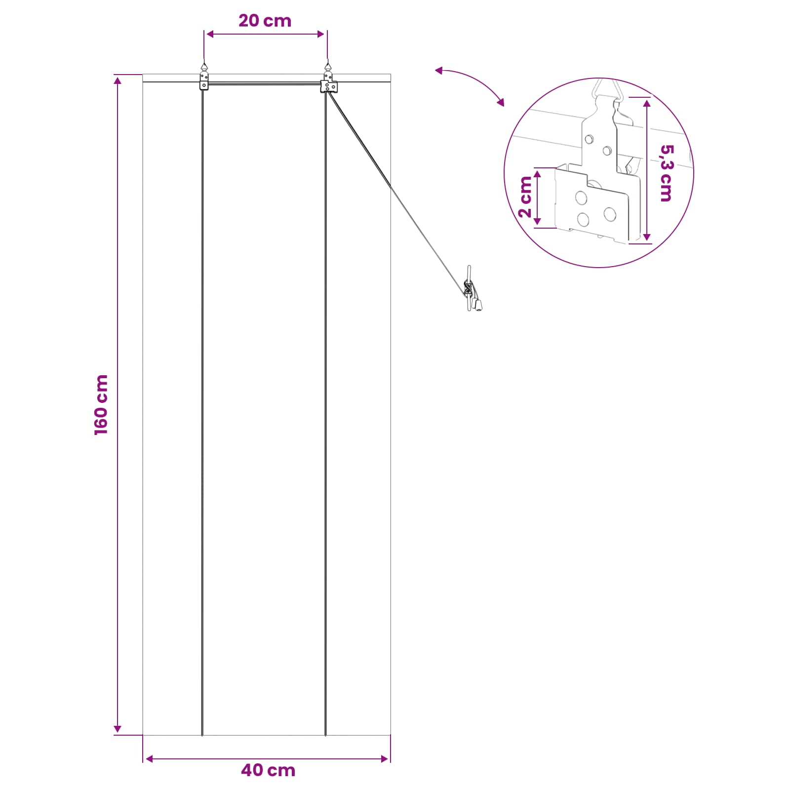 Roletas Ruda 40 x 160 cm Bambukas