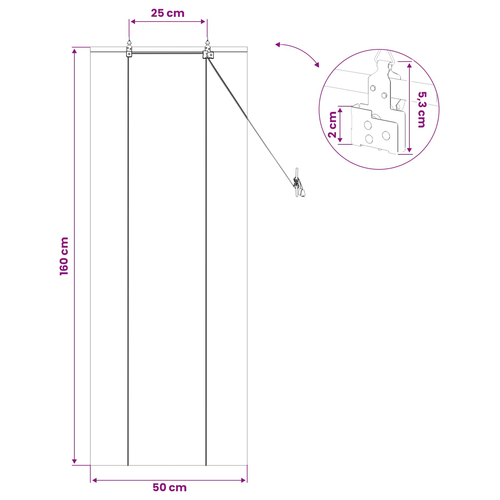 Roletas Ruda 50 x 160 cm Bambukas