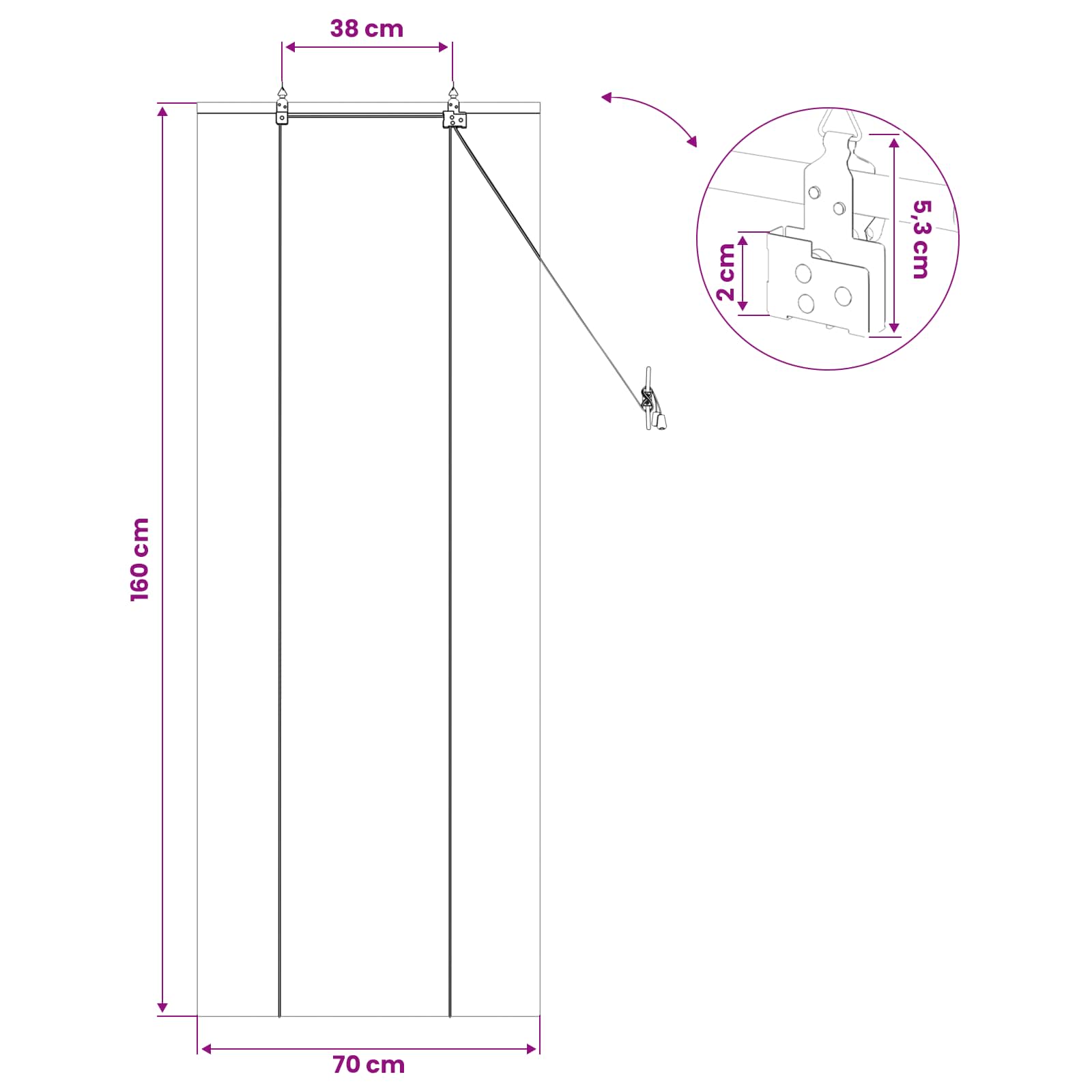 Roletas Ruda 70 x 160 cm Bambukas