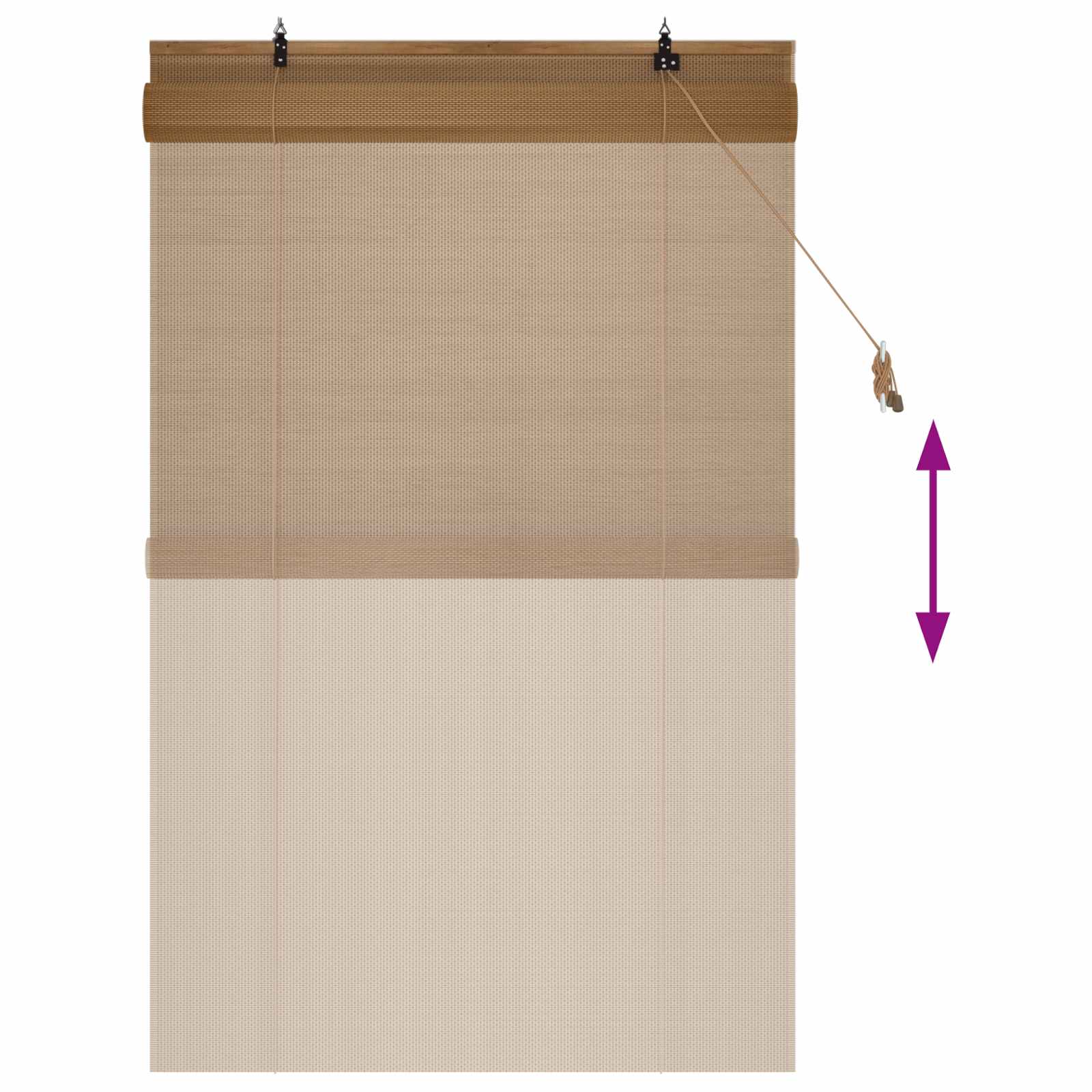 Roletas Ruda 90 x 160 cm Bambukas