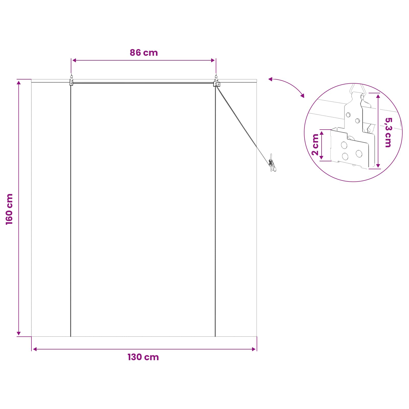 Roletas Ruda 130 x 160 cm Bambukas