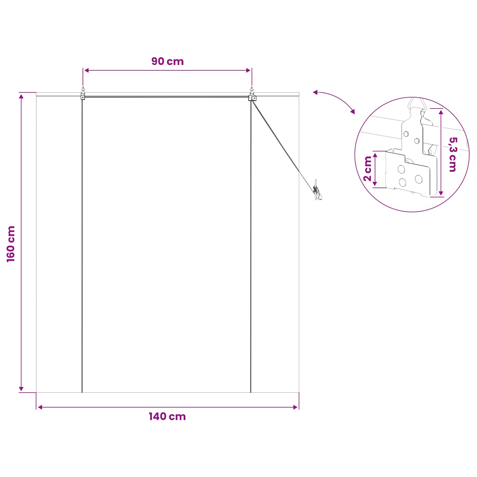 Roletas Ruda 140 x 160 cm Bambukas