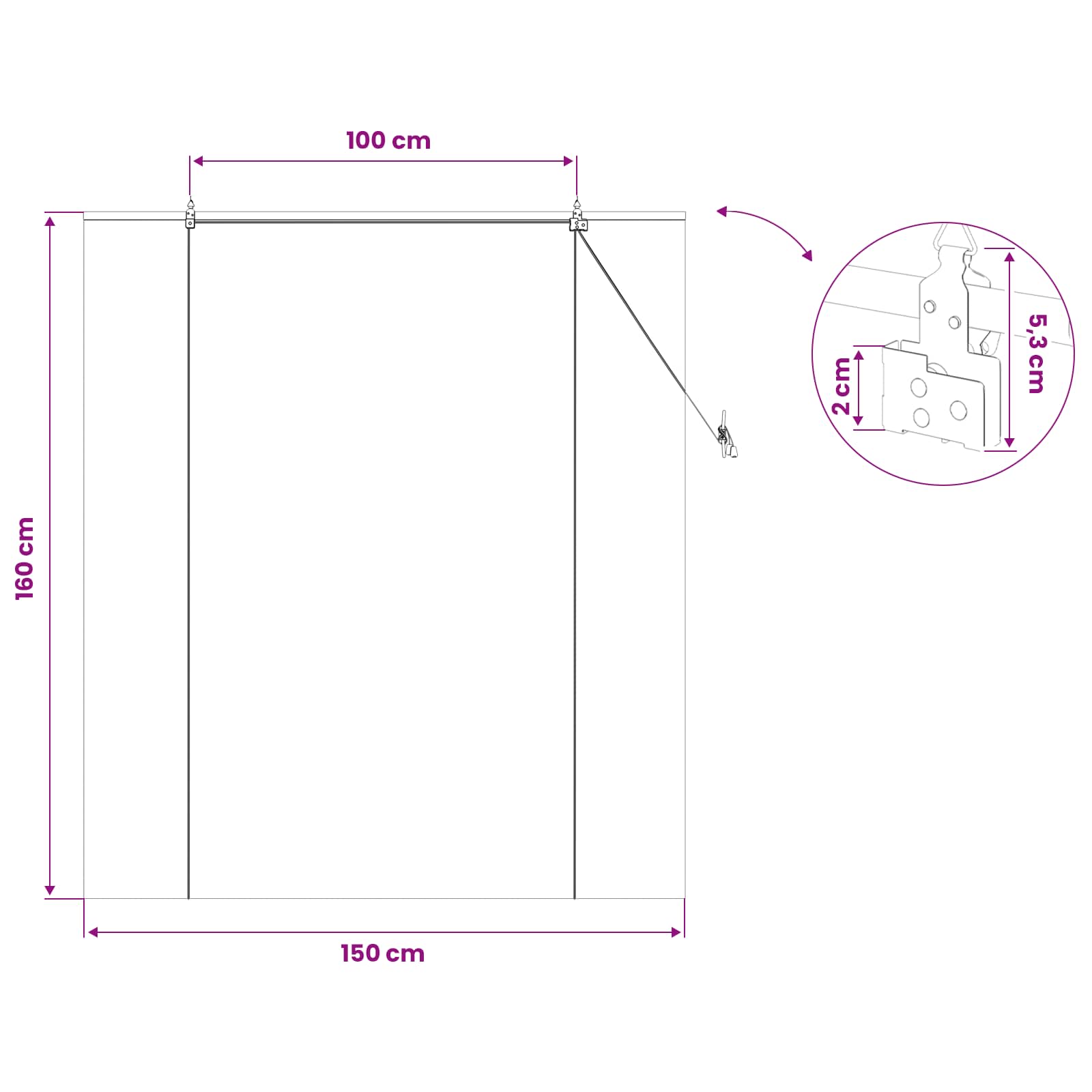 Roletas Ruda 150 x 160 cm Bambukas