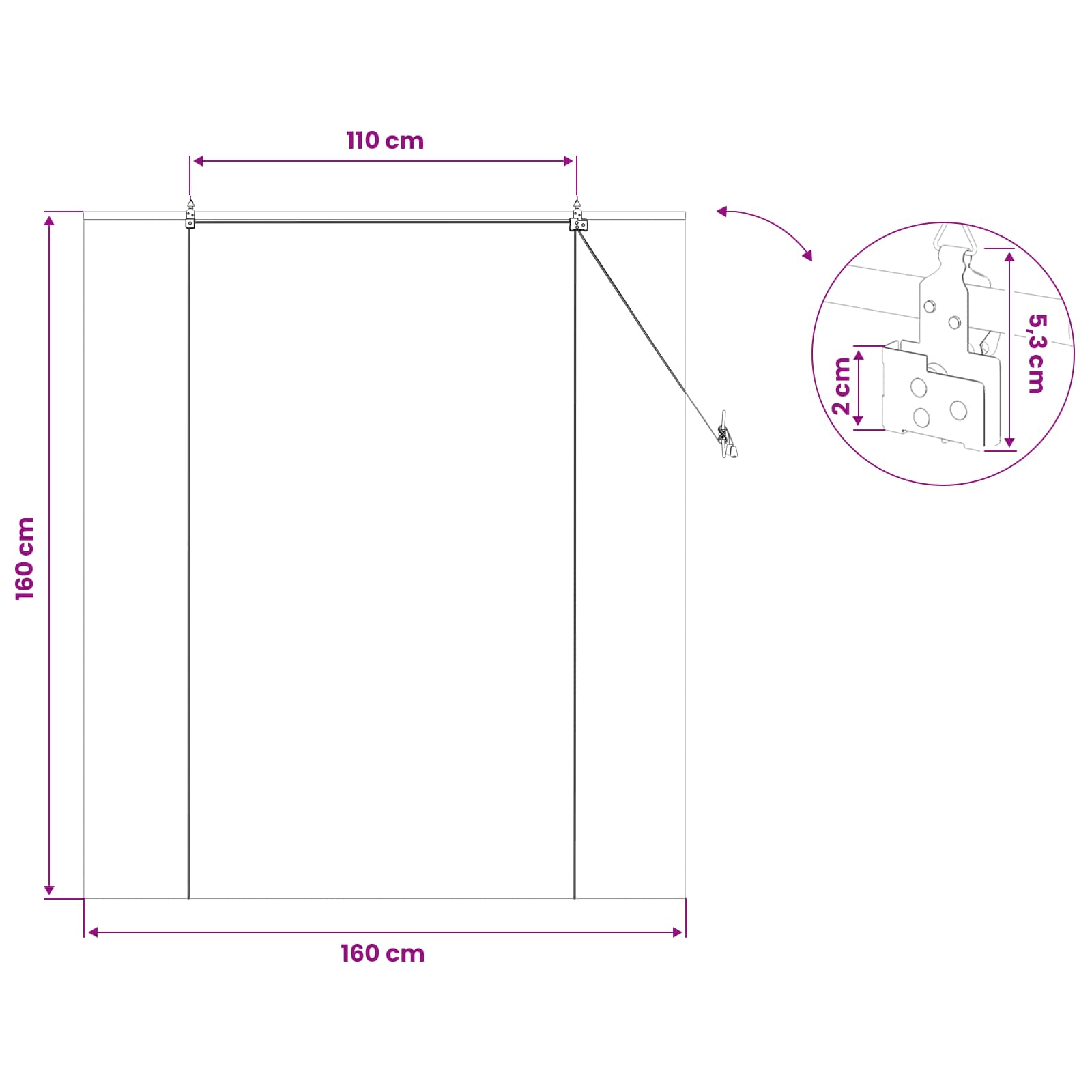Roletas Ruda 160 x 160 cm Bambukas