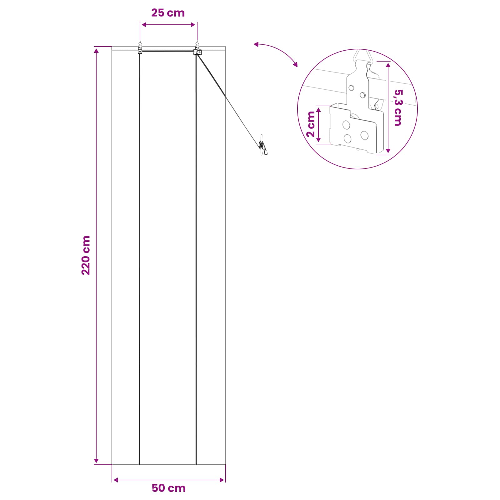Roletas Ruda 50 x 220 cm Bambukas
