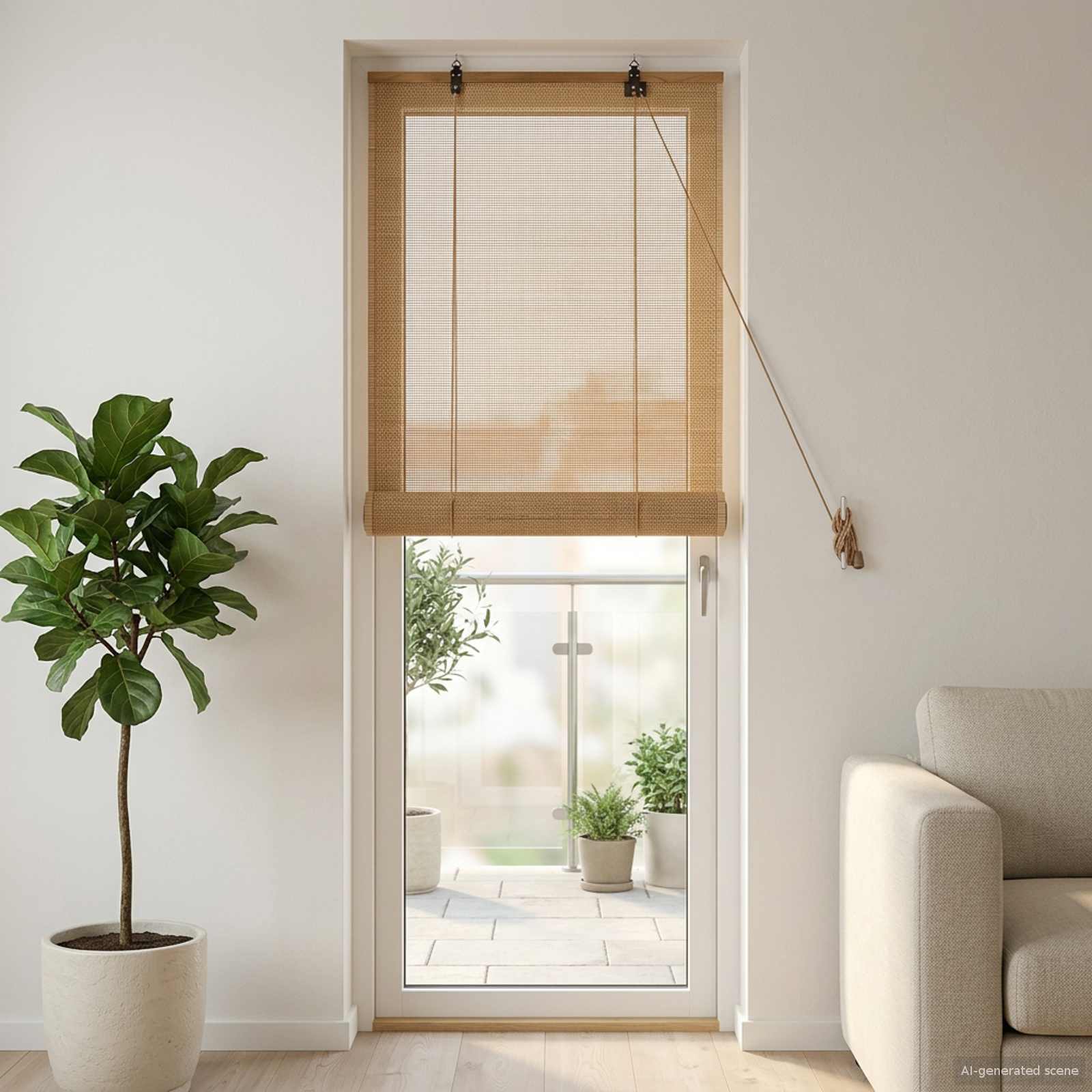 Roletas Ruda 70 x 220 cm Bambukas