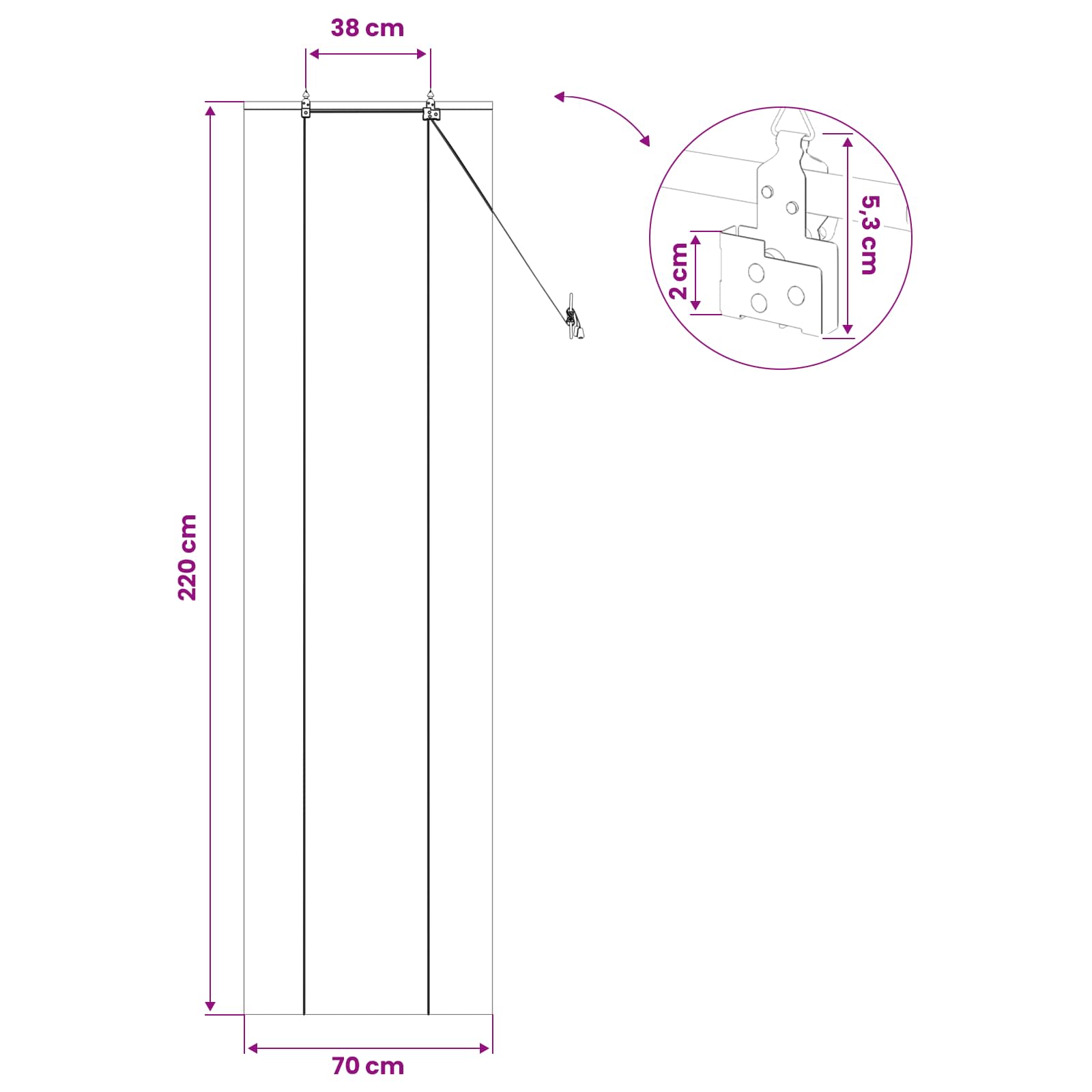 Roletas Ruda 70 x 220 cm Bambukas