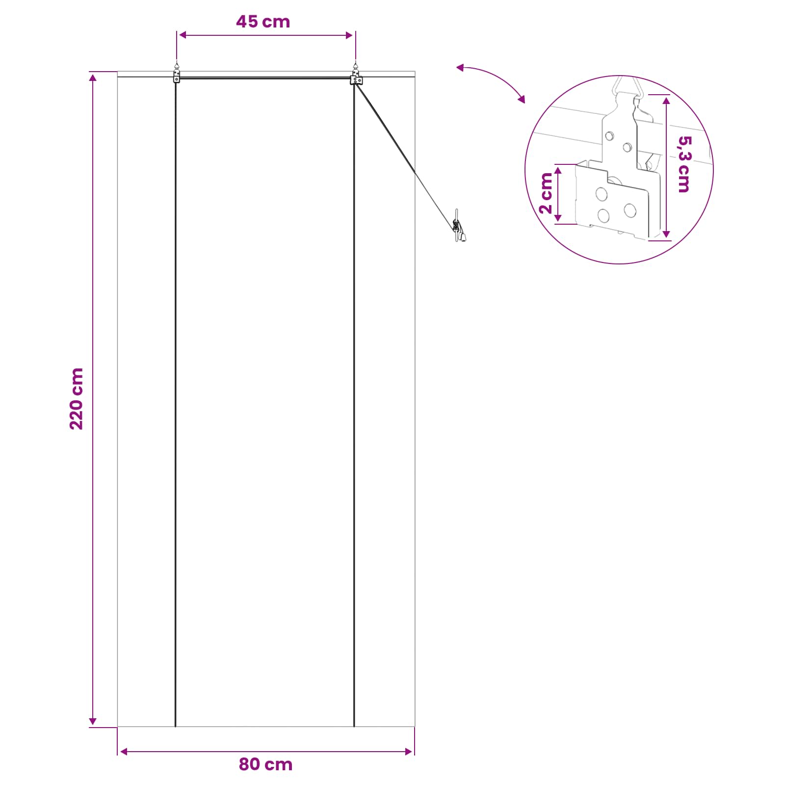 Roletas Ruda 80 x 220 cm Bambukas