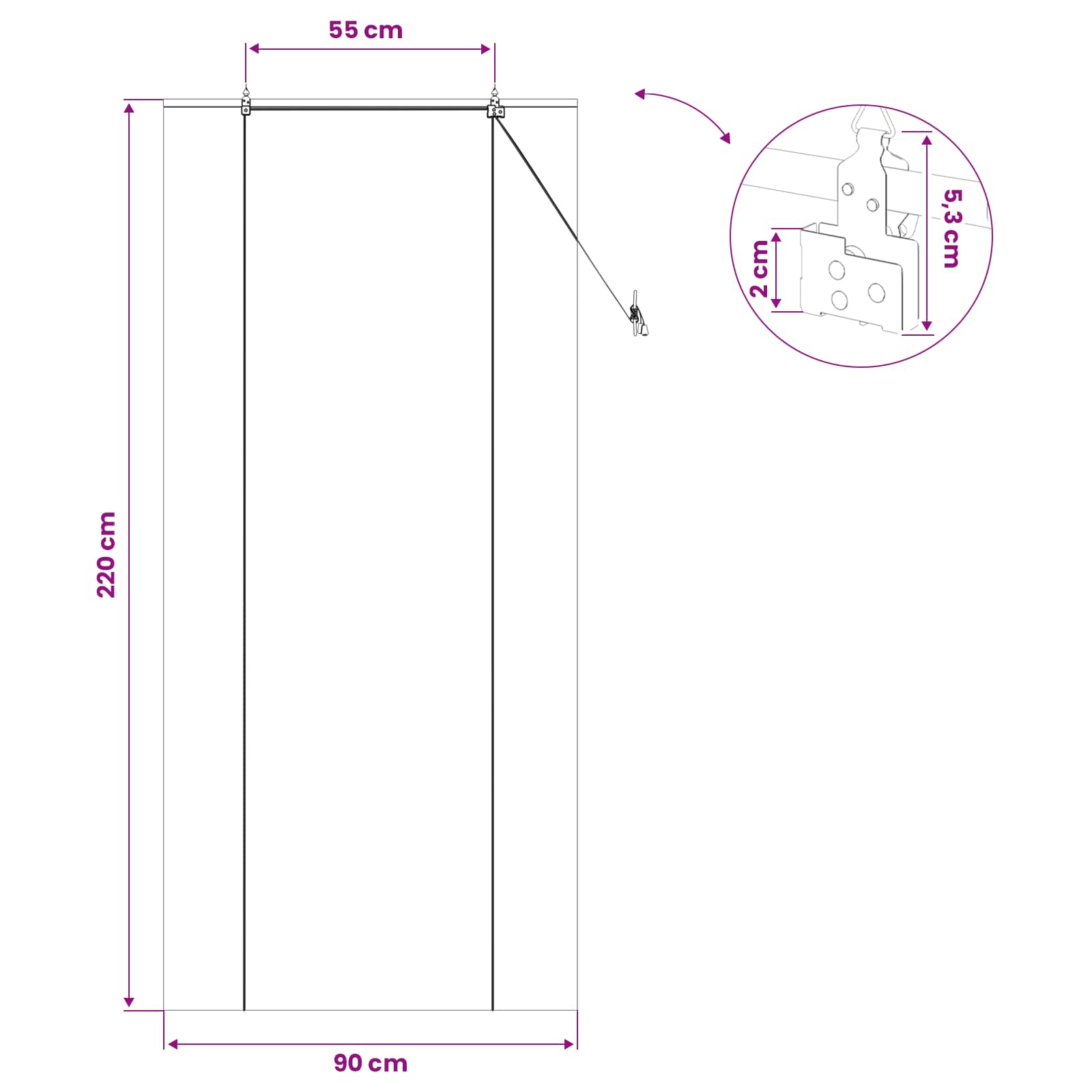 Roletas Ruda 90 x 220 cm Bambukas