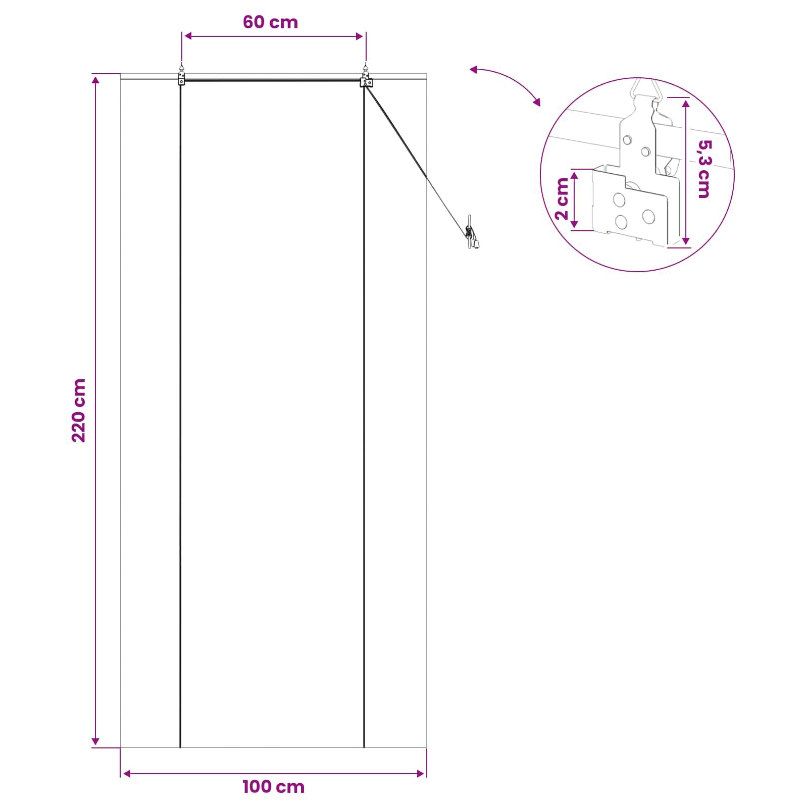 Roletas Ruda 100 x 220 cm Bambukas