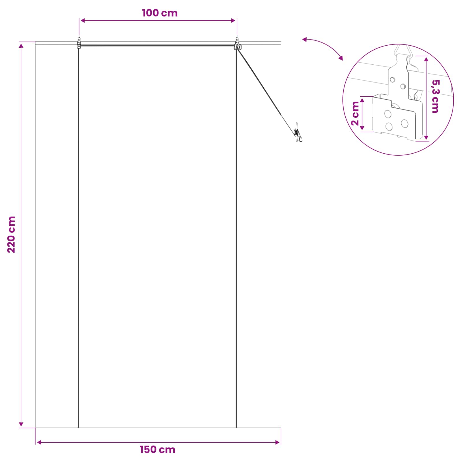 Roletas Ruda 150 x 220 cm Bambukas
