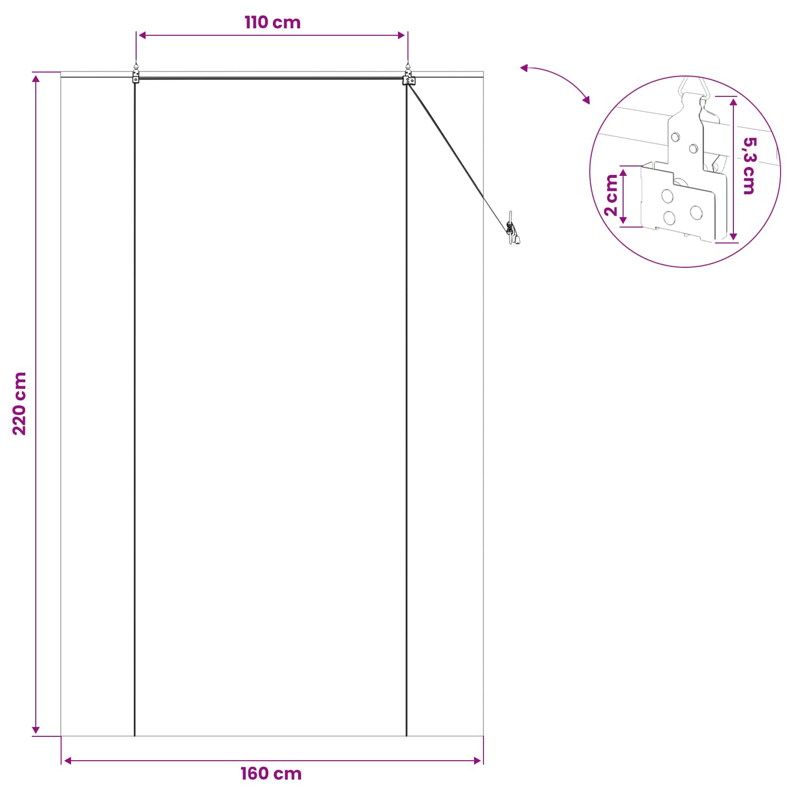 Roletas Ruda 160 x 220 cm Bambukas