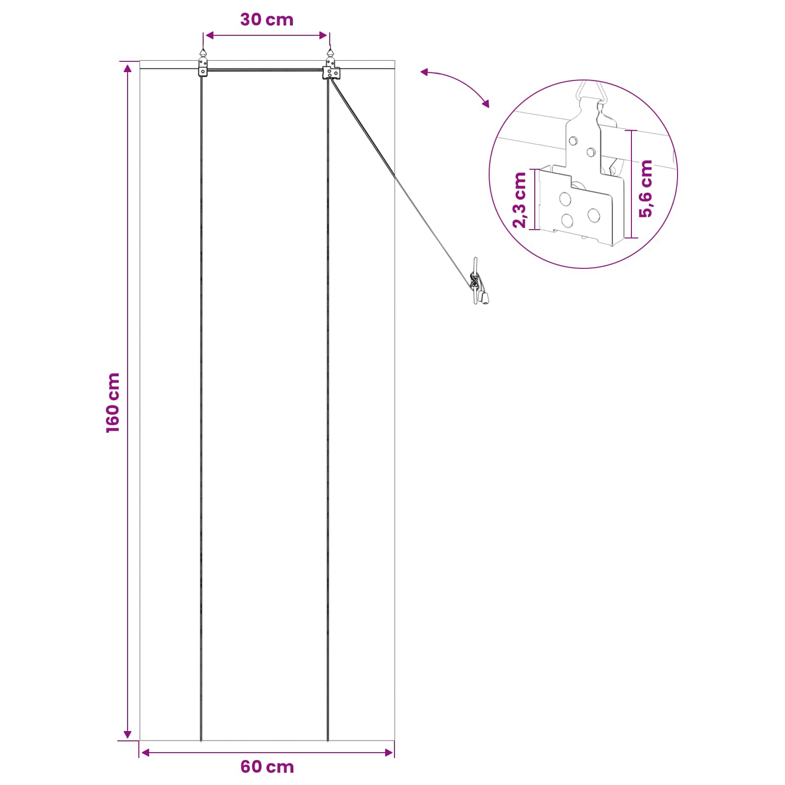 Roletas Natūrali 60 x 160 cm Bambukas
