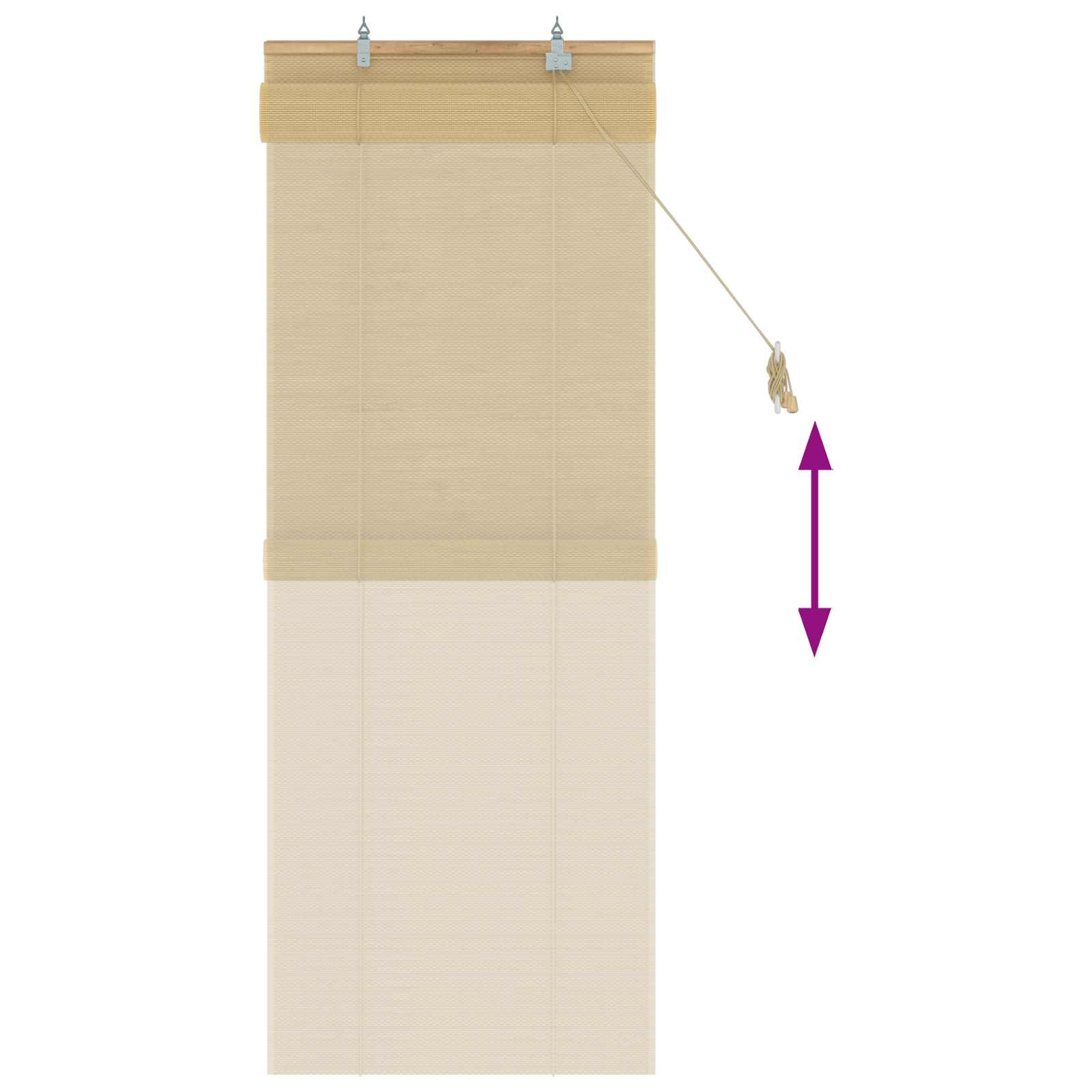 Roletas Natūrali 70 x 160 cm Bambukas