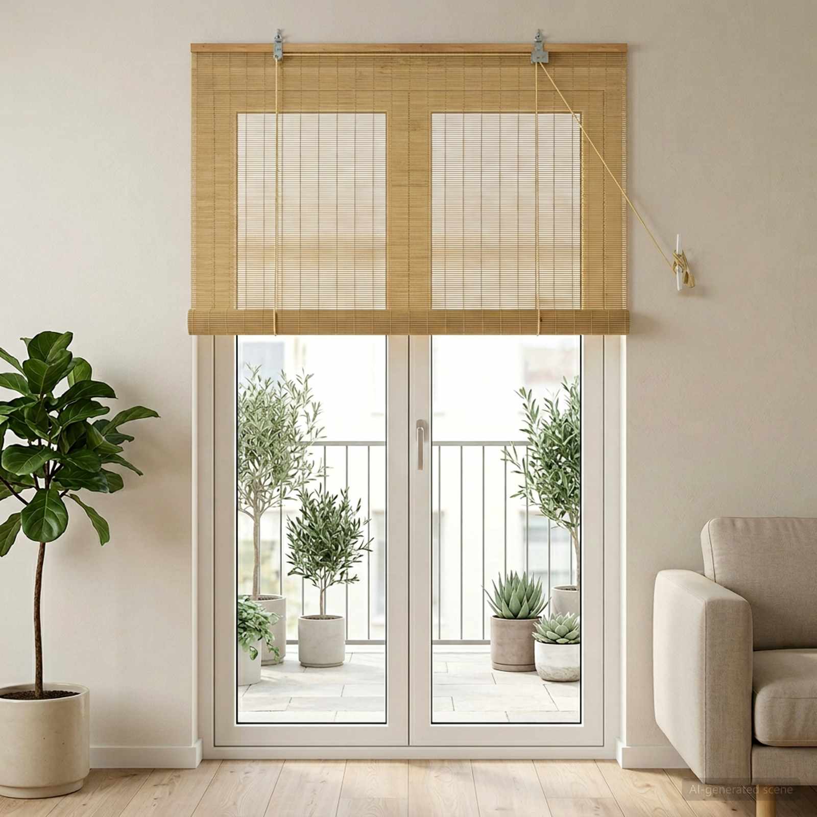 Roletas Natūrali 80 x 220 cm Bambukas
