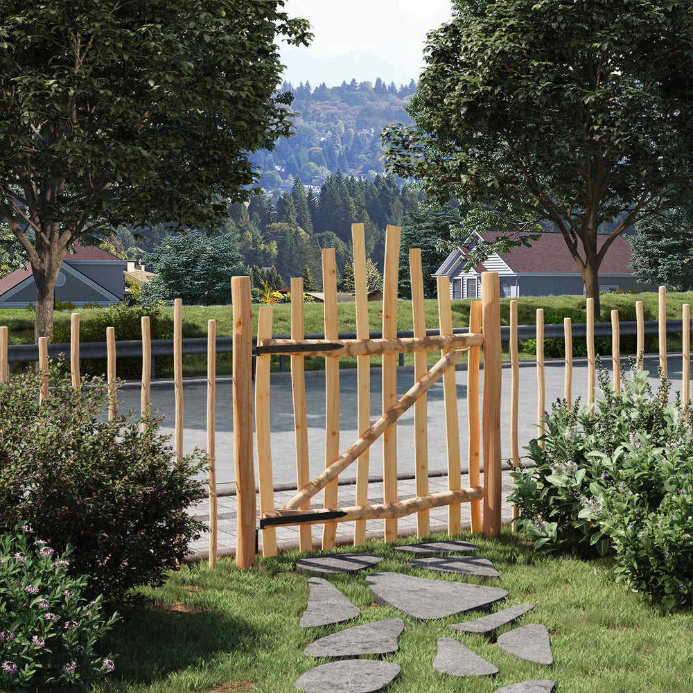 Iškili tvoros vartai 100 x 120 cm Impregnuota lazdyno mediena