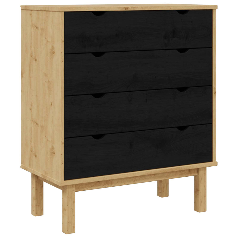 Ištraukalas spinta su stalčių OTTA Juoda 76,5 x 39,5 x 90 cm