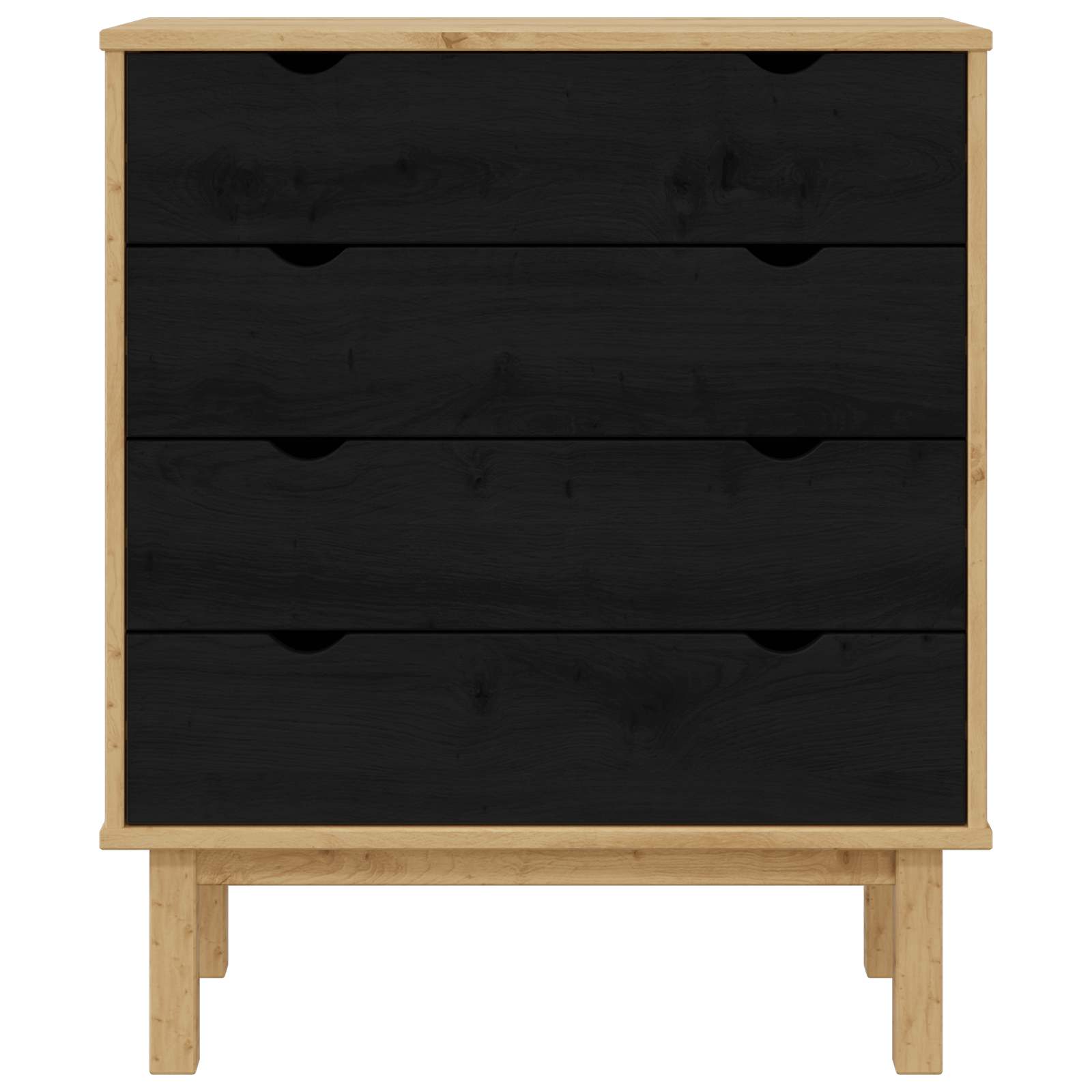Ištraukalas spinta su stalčių OTTA Juoda 76,5 x 39,5 x 90 cm