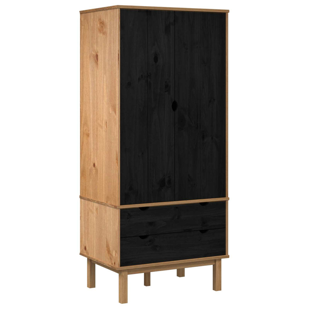 Spinta OTTA Juoda 76,5 x 53 x 172 cm Pušies medienos masyvas