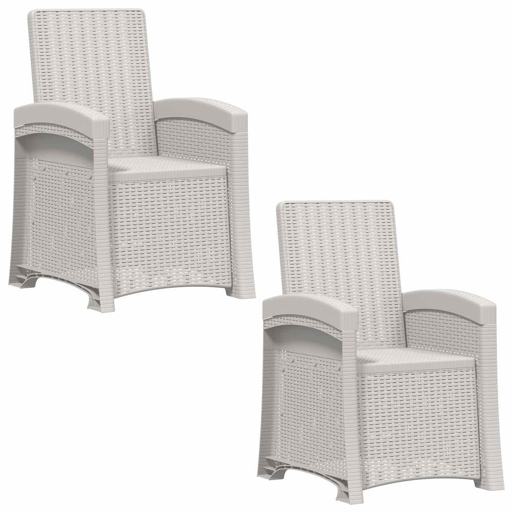 Atlošiamas sodo krėslas su rataniniu vaizdu 2 pcs Balta PP