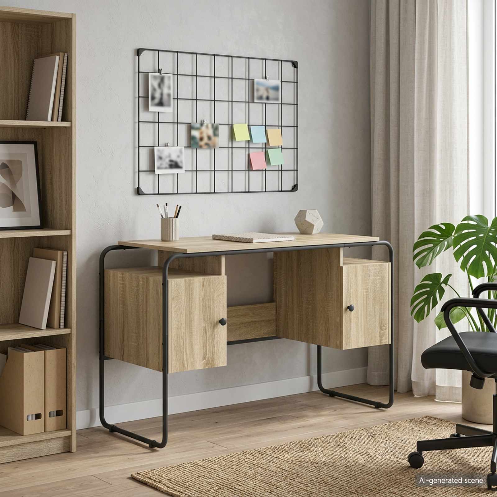 Stalas su saugojimo vieta Sonoma ąžuolas 120 x 50.5 x 75.5 cm