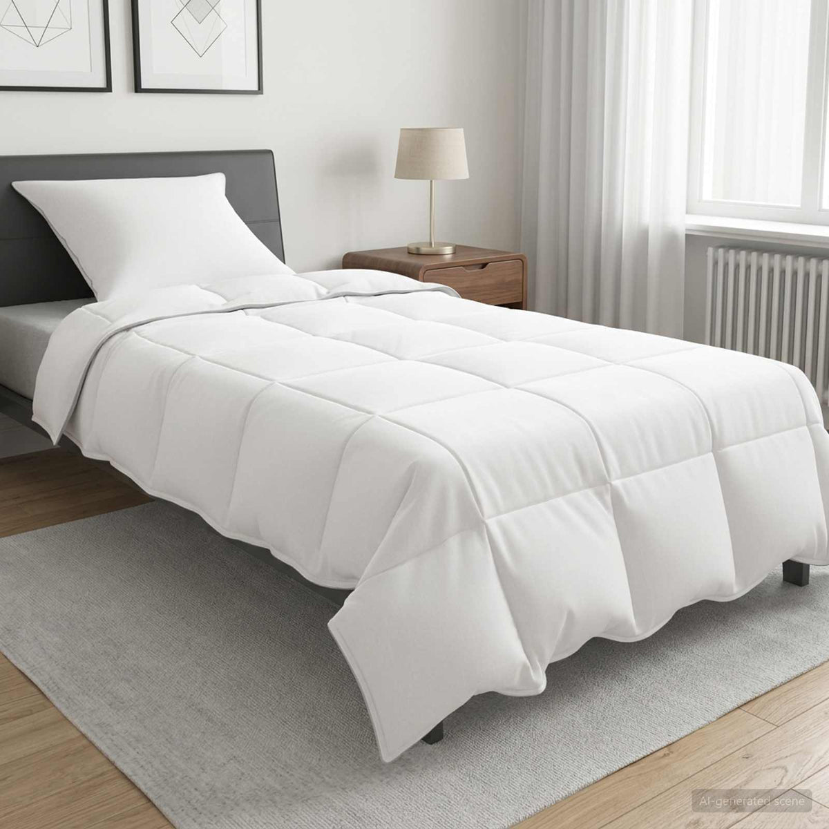 Žiemos antklodė Balta 155 x 200 cm Bambukas