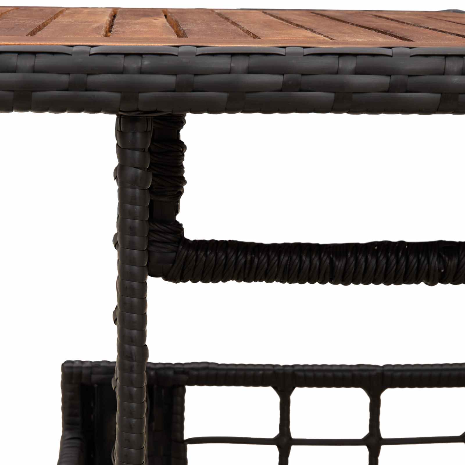 Sodo stalas Juoda ir natūrali 100 x 55 x 37 cm