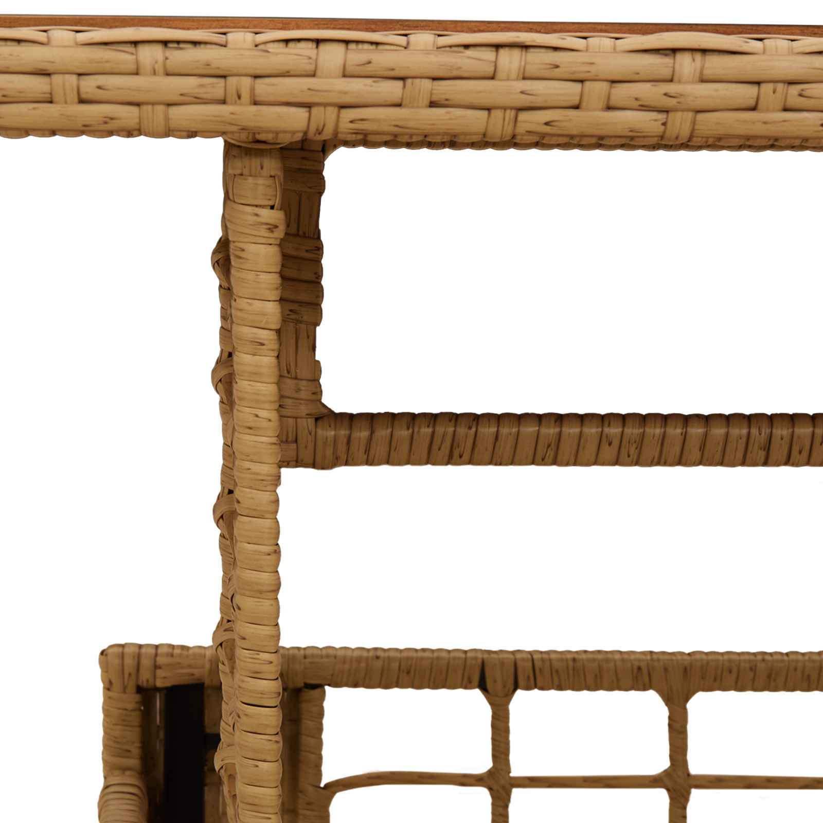 Sodo stalas Natūrali 100 x 55 x 37 cm PE Rattan ir Stiklas