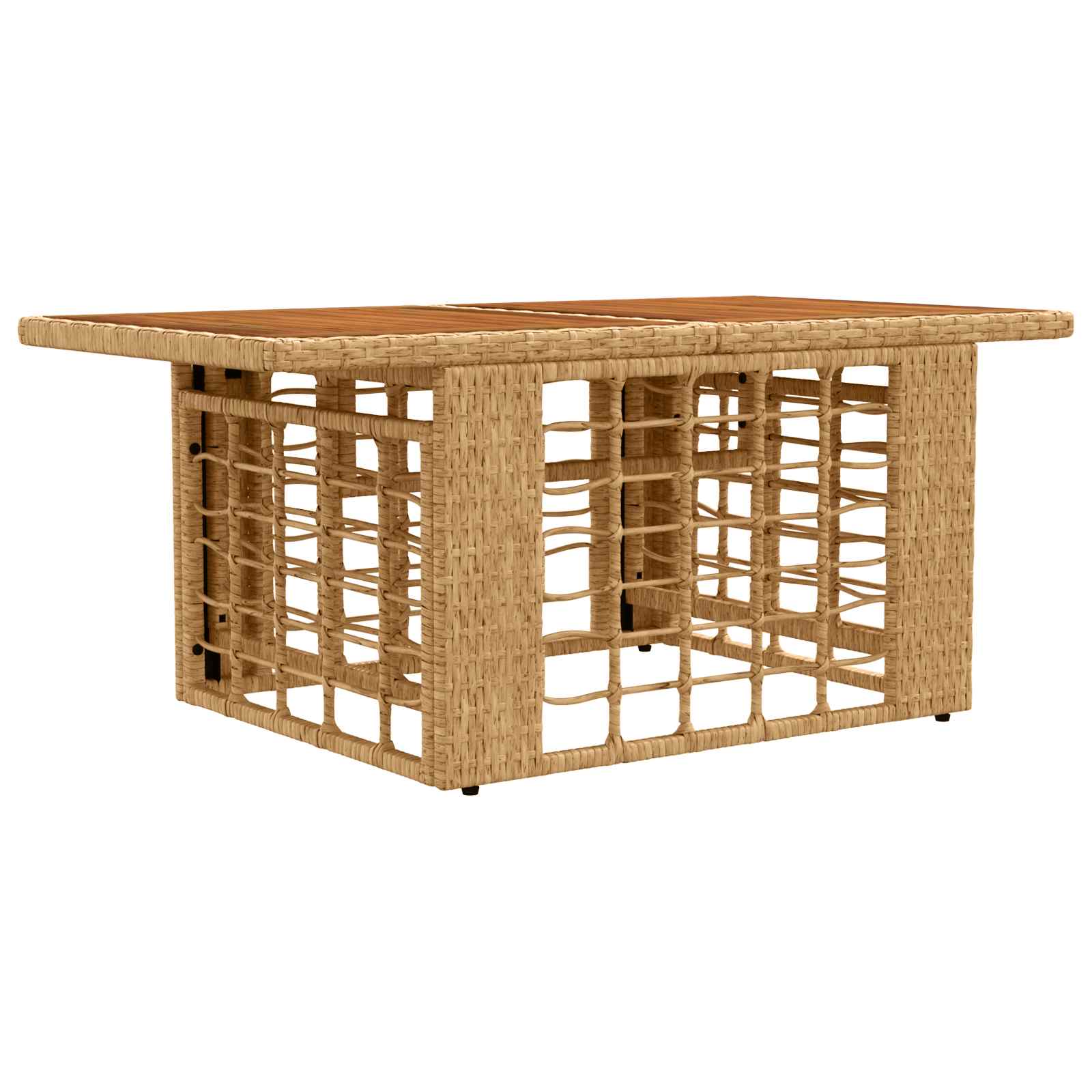Sodo stalas Natūrali 100 x 55 x 37 cm PE Rattan ir Stiklas