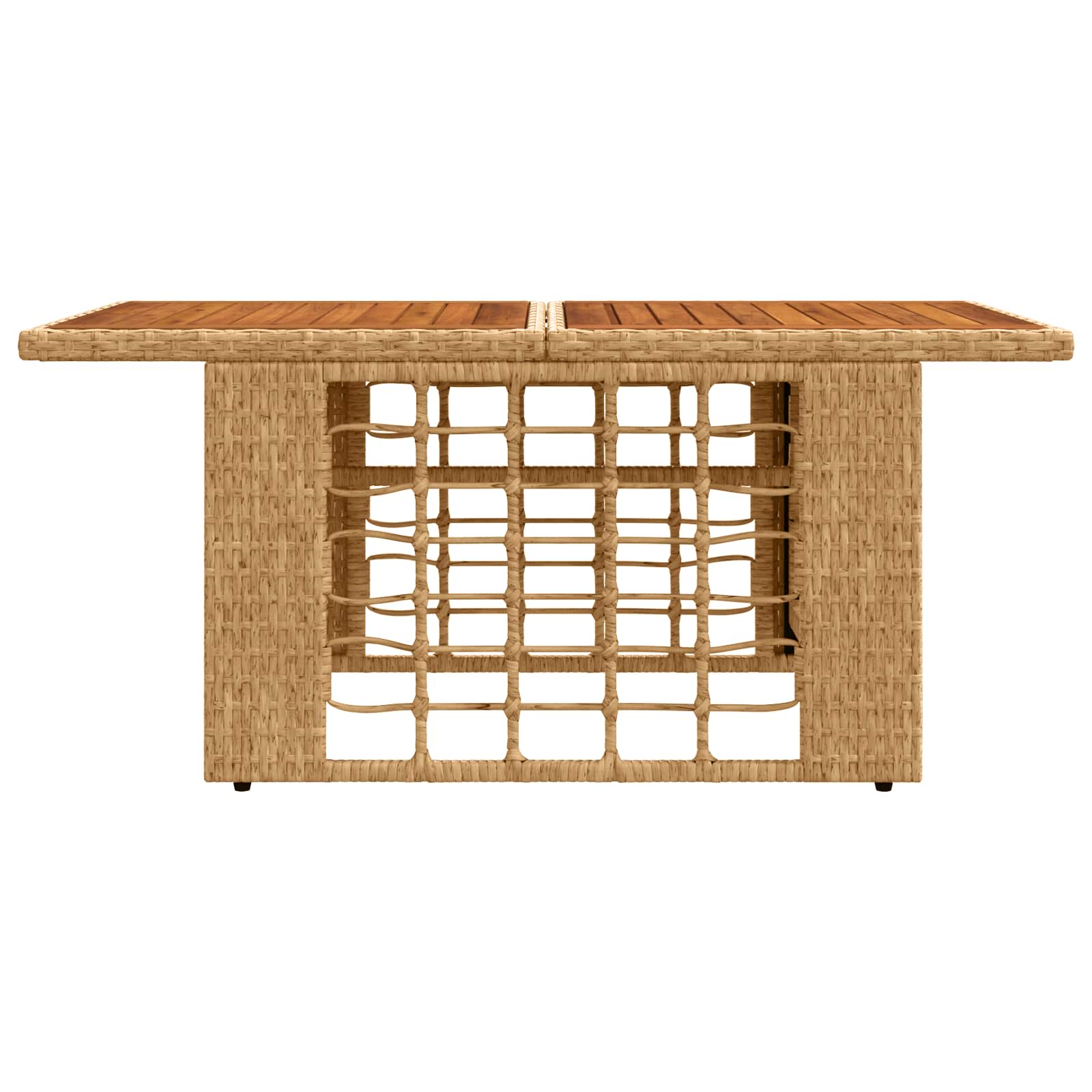 Sodo stalas Natūrali 100 x 55 x 37 cm PE Rattan ir Stiklas