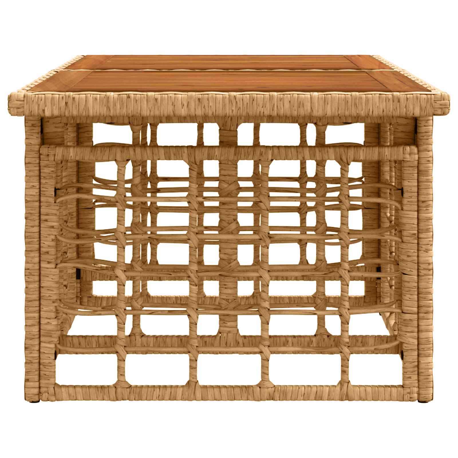 Sodo stalas Natūrali 100 x 55 x 37 cm PE Rattan ir Stiklas