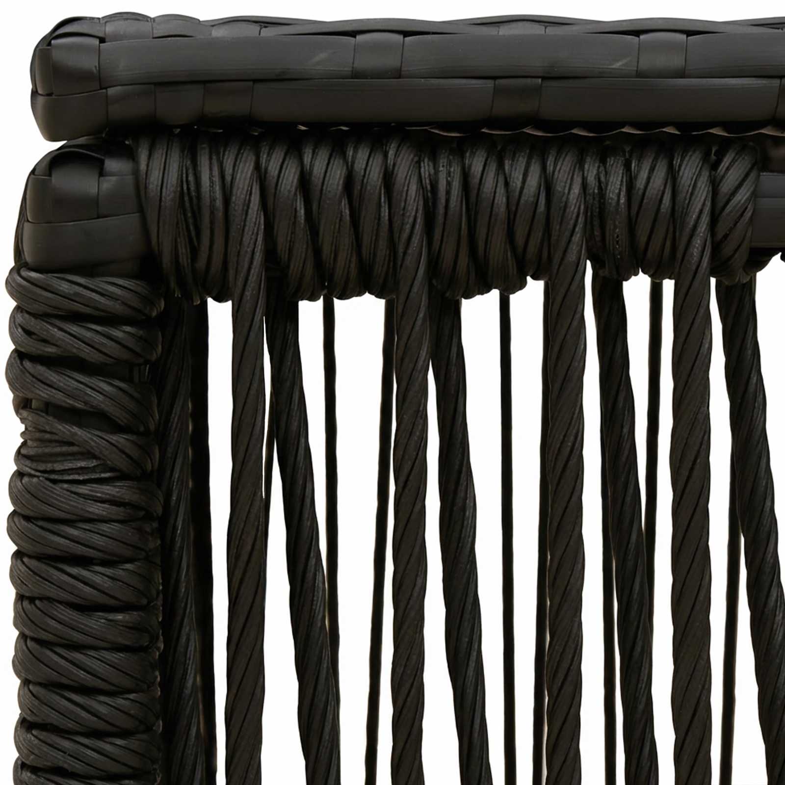 Sodo stalas Juoda 55 x 55 x 37 cm PE Rattan ir Stiklas