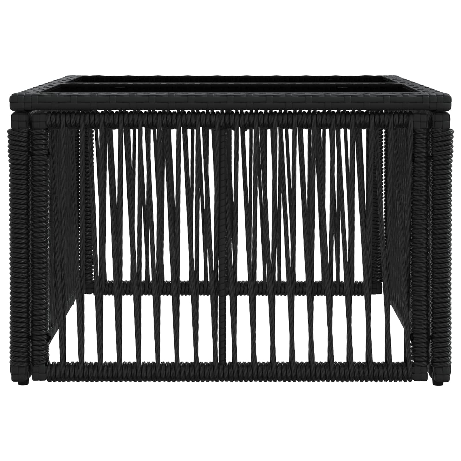 Sodo stalas Juoda 55 x 55 x 37 cm PE Rattan ir Stiklas