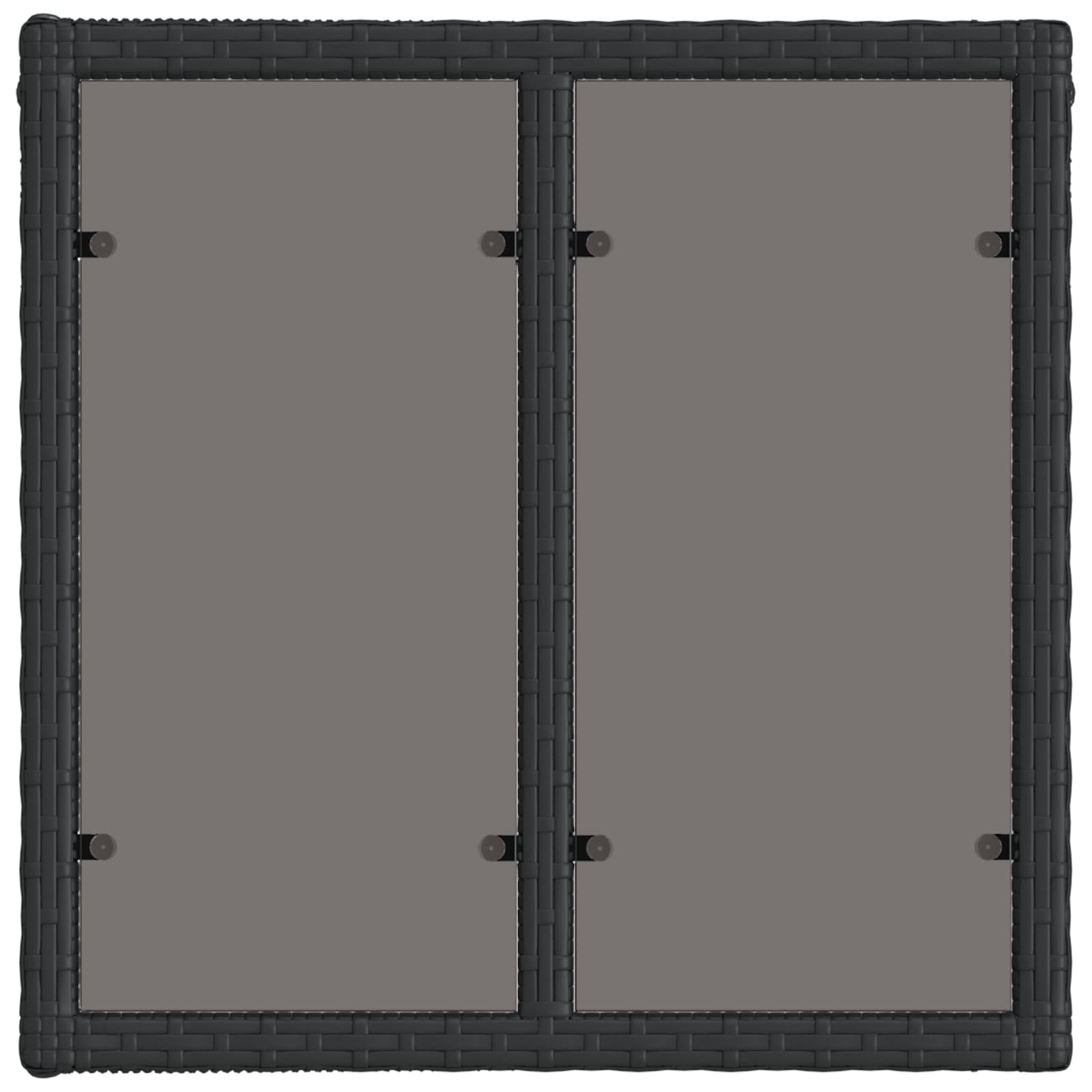 Sodo stalas Juoda 55 x 55 x 37 cm PE Rattan ir Stiklas