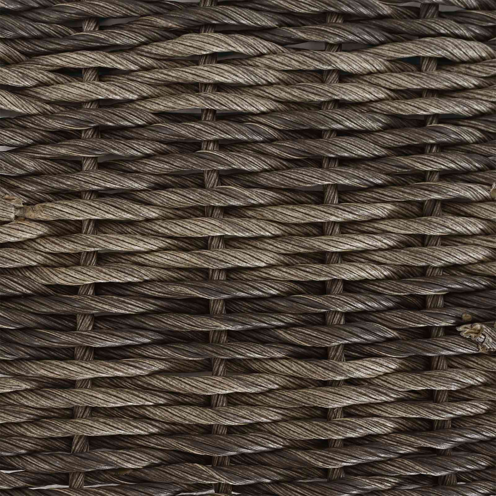 Sodo stalas Pilka ir juoda 55 x 55 x 37 cm PE Rattan ir Stiklas