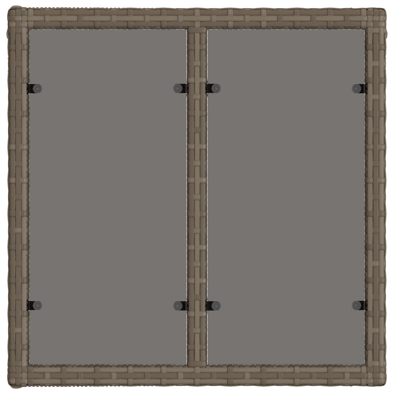 Sodo stalas Pilka ir juoda 55 x 55 x 37 cm PE Rattan ir Stiklas
