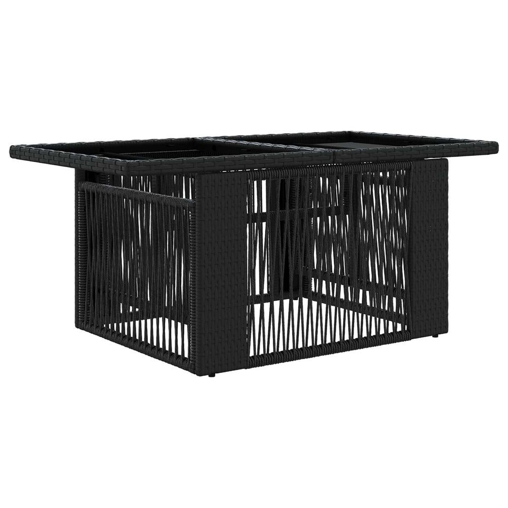 Sodo stalas Juoda 100 x 55 x 37 cm PE Rattan ir Stiklas