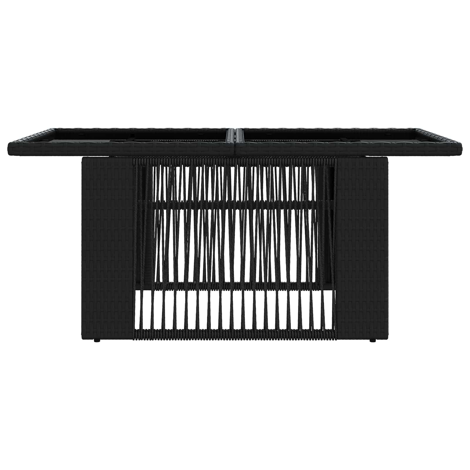 Sodo stalas Juoda 100 x 55 x 37 cm PE Rattan ir Stiklas
