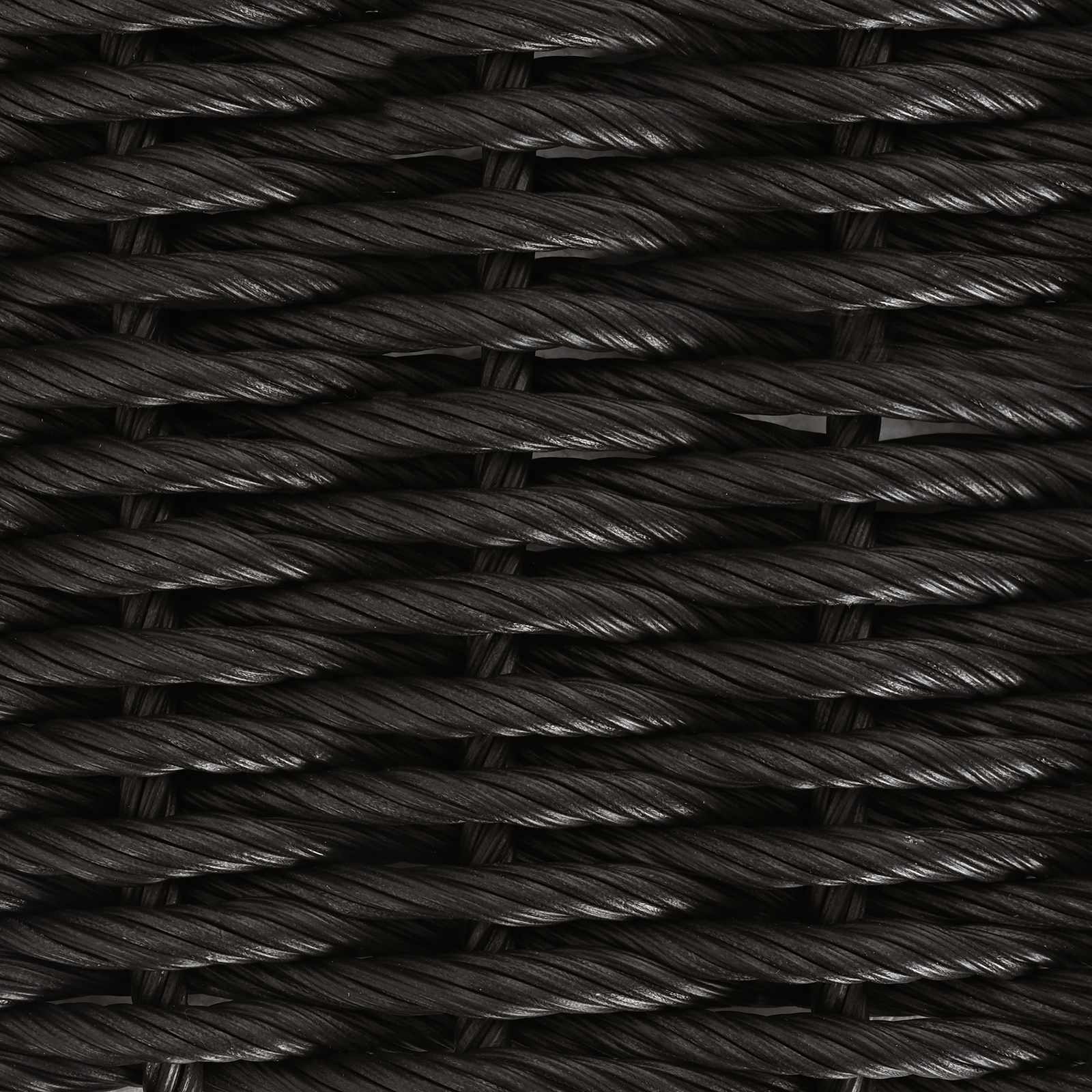 Sodo stalas Juoda 100 x 55 x 37 cm PE Rattan ir Stiklas