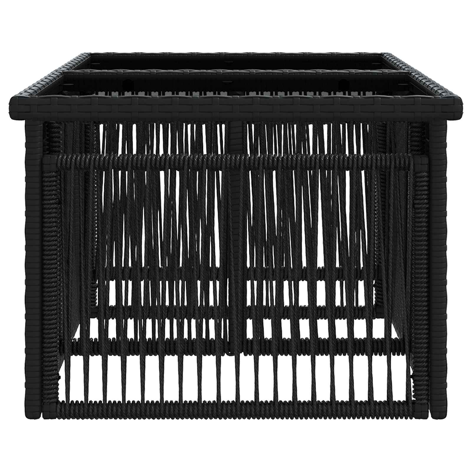 Sodo stalas Juoda 100 x 55 x 37 cm PE Rattan ir Stiklas
