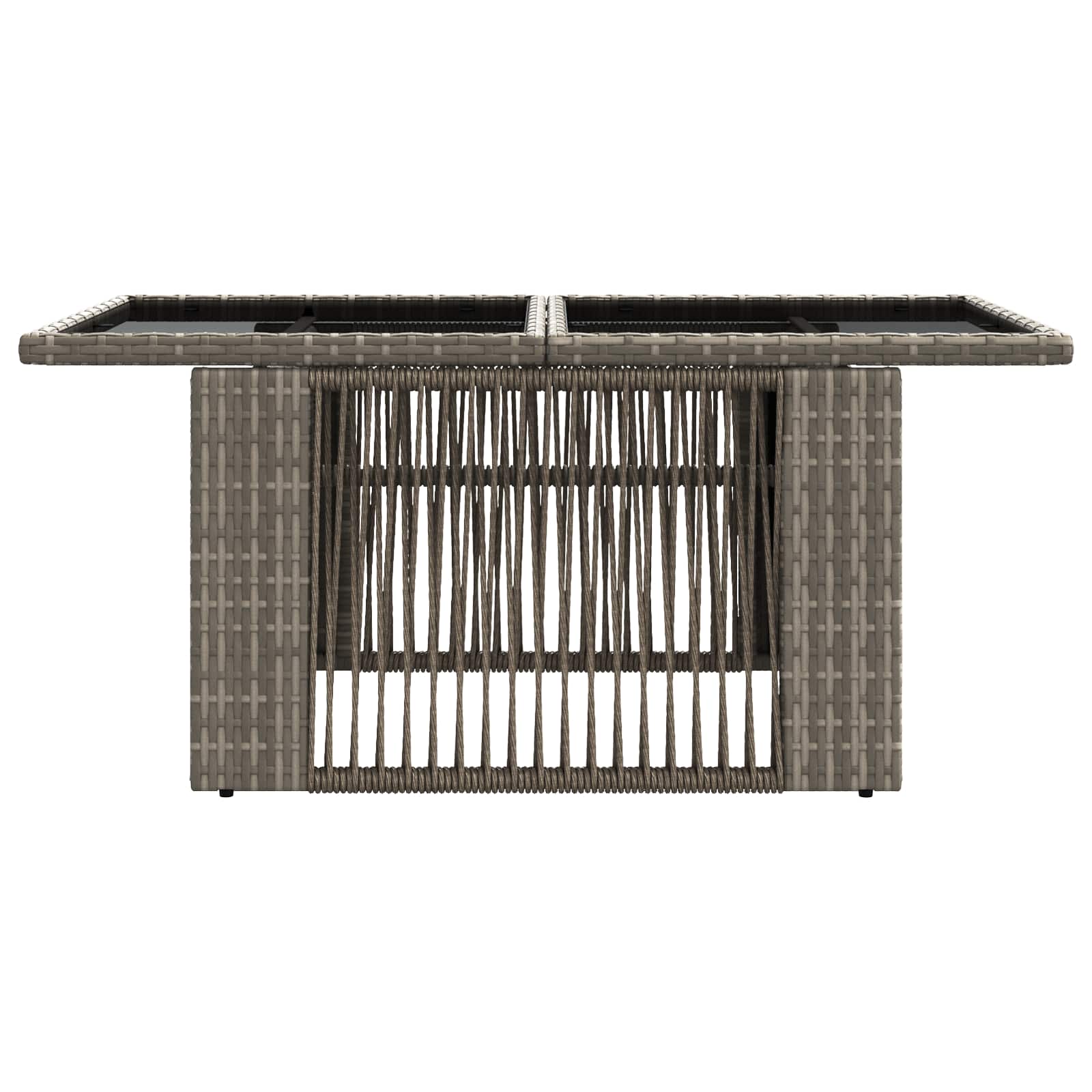 Sodo stalas Pilka 100 x 55 x 37 cm PE Rattan ir Stiklas