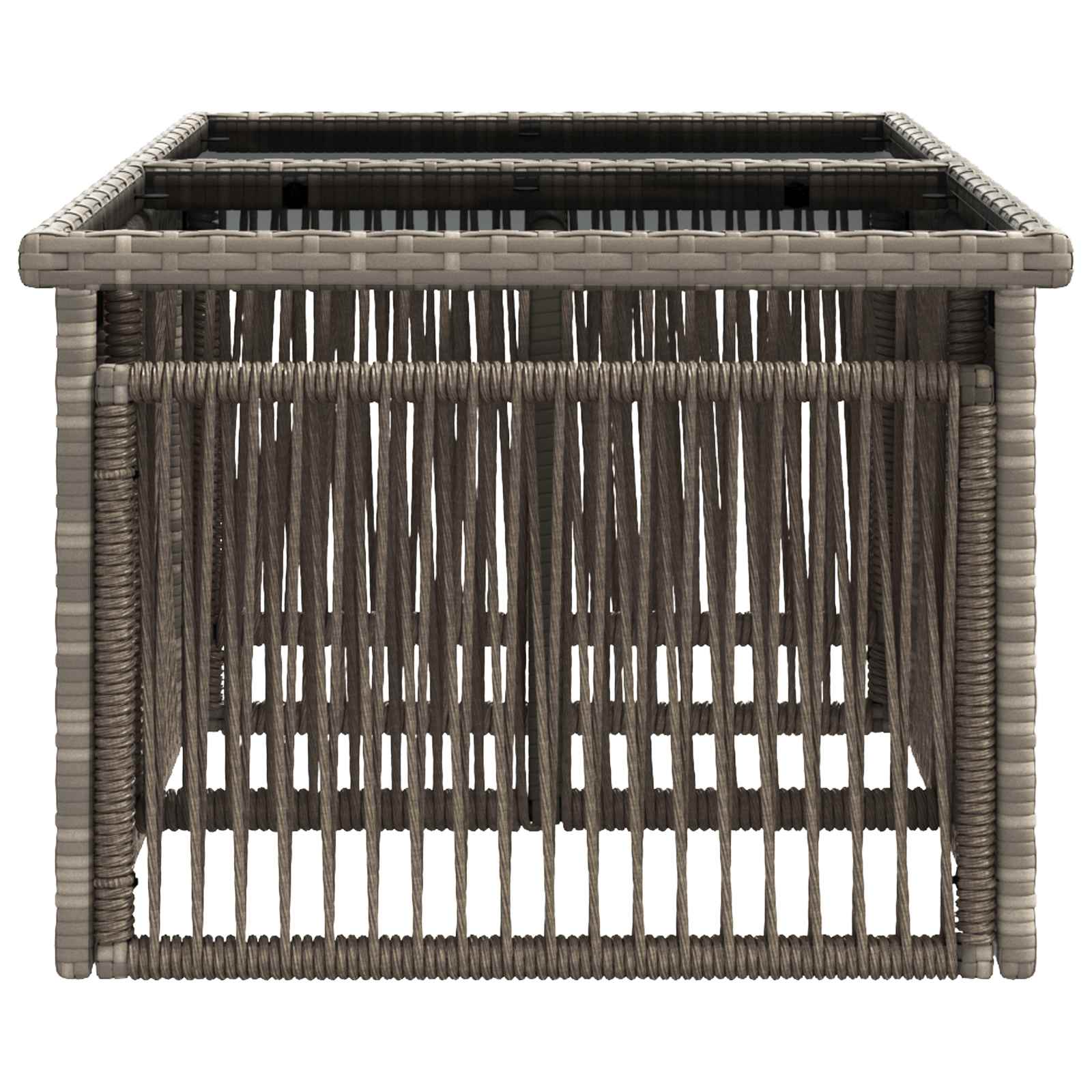 Sodo stalas Pilka 100 x 55 x 37 cm PE Rattan ir Stiklas