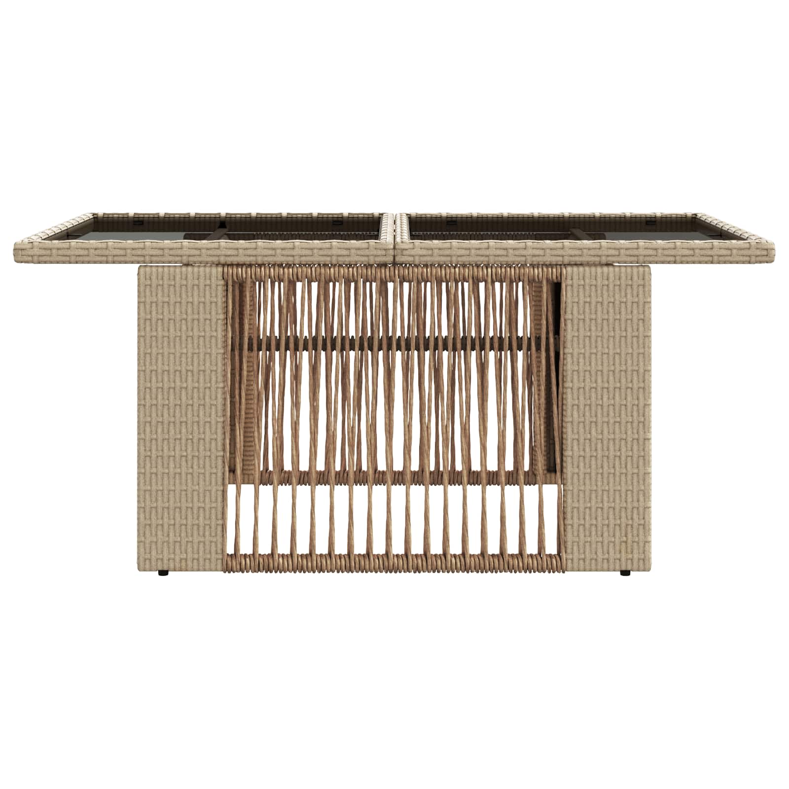 Sodo stalas Smėlio 100 x 55 x 37 cm PE Rattan ir Stiklas