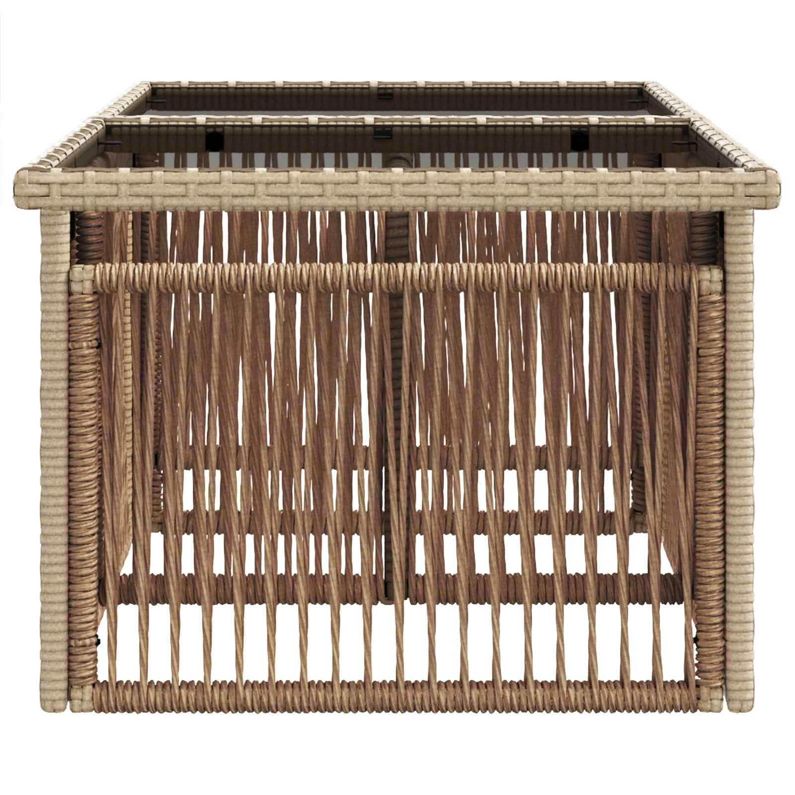 Sodo stalas Smėlio 100 x 55 x 37 cm PE Rattan ir Stiklas
