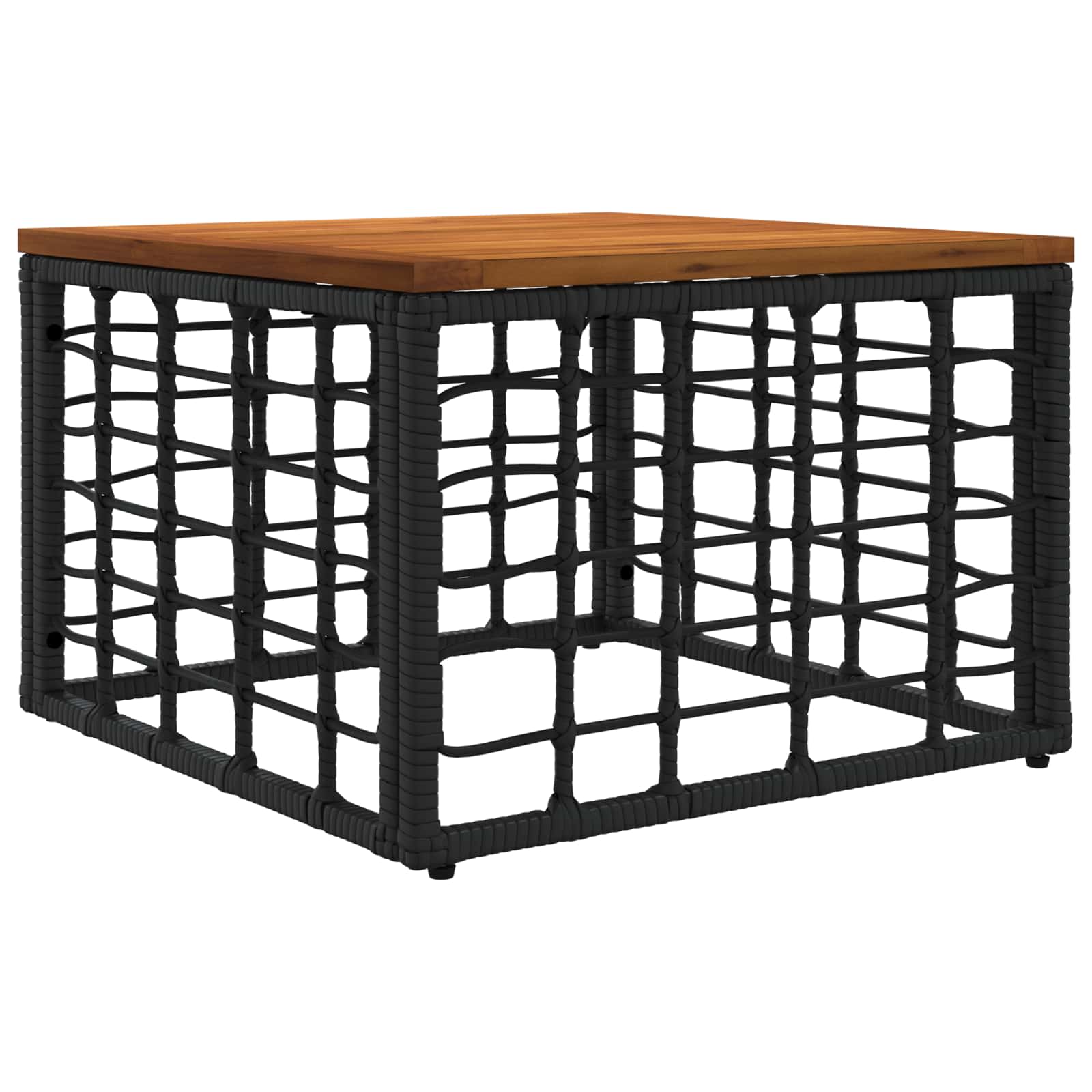 Sodo stalas Juoda ir natūrali 55 x 55 x 37 cm