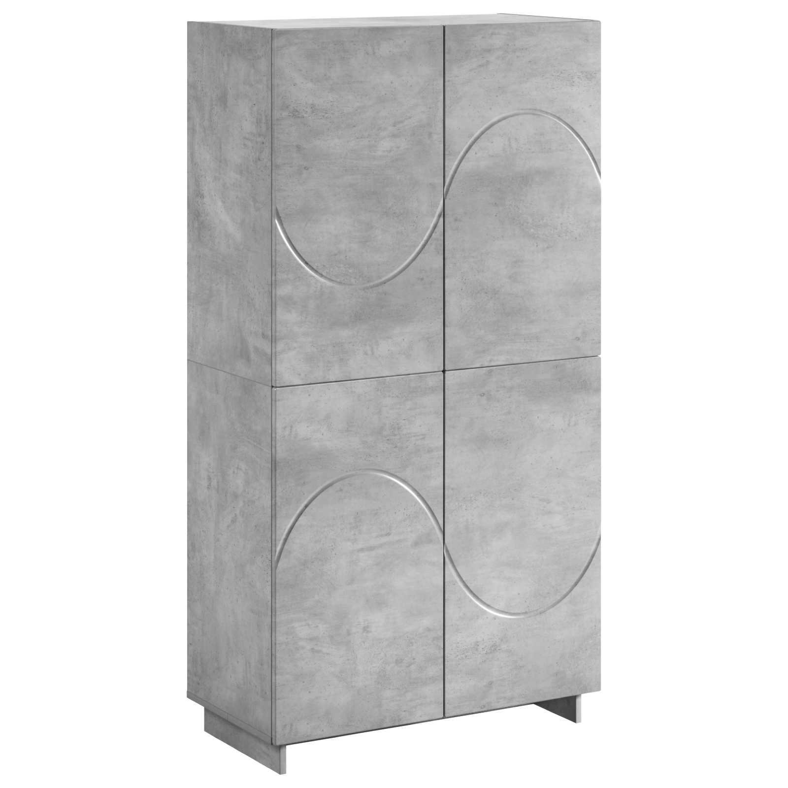 Aukšta komoda Betono pilka 79 x 41 x 151 cm Apdirbta mediena