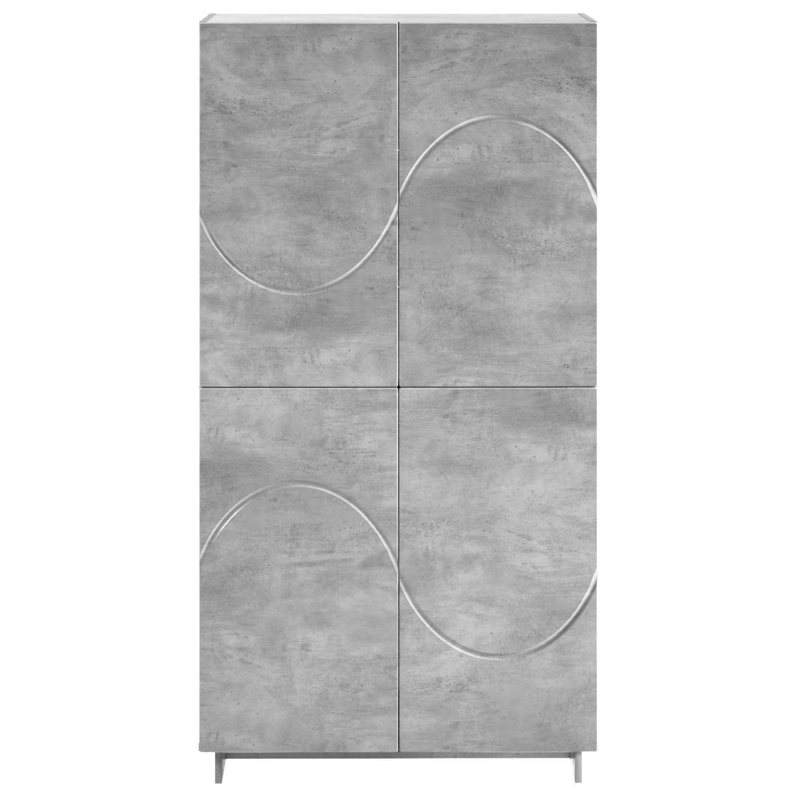 Aukšta komoda Betono pilka 79 x 41 x 151 cm Apdirbta mediena